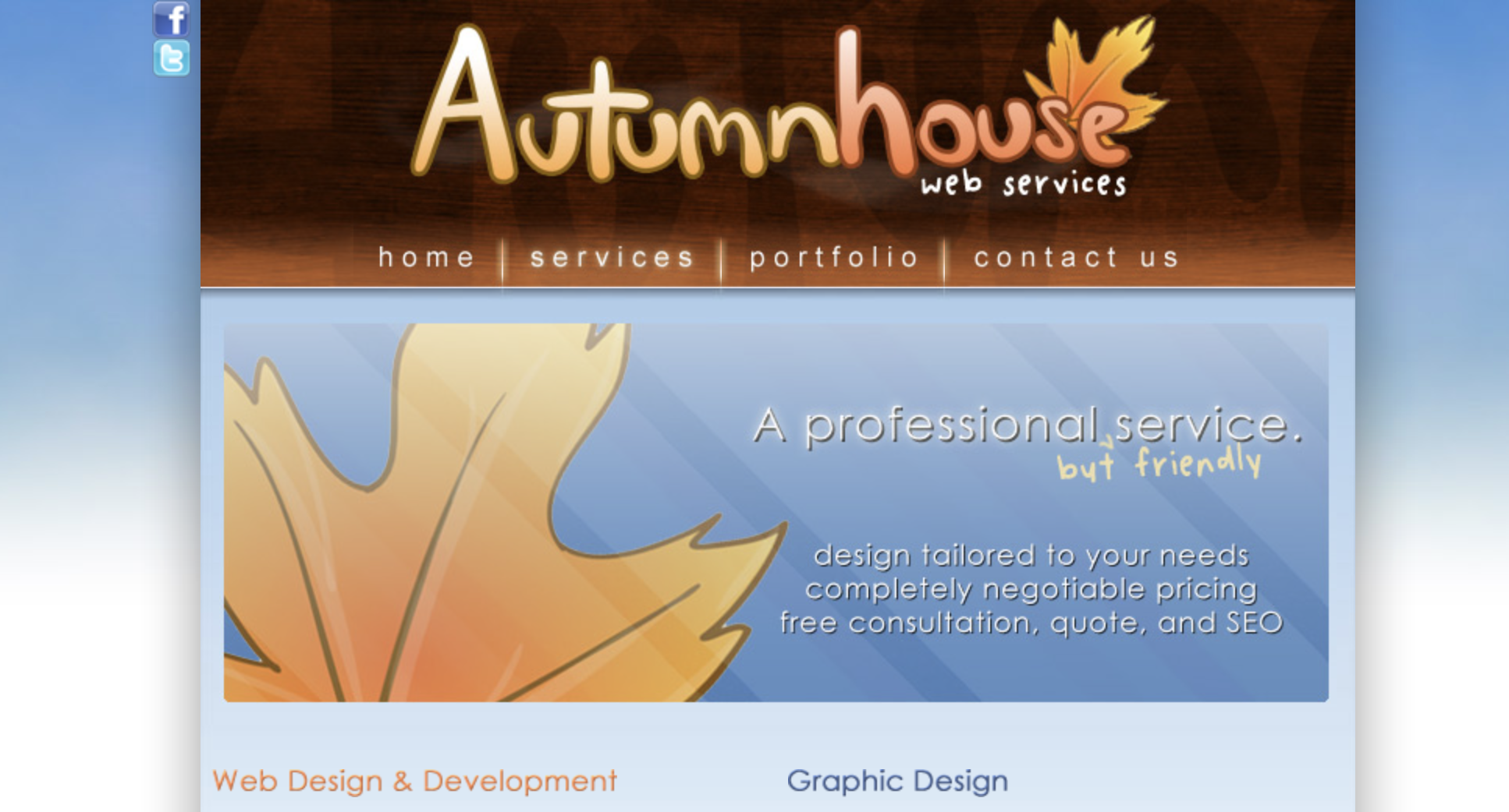 Screenshot of my old Autumnhouse website